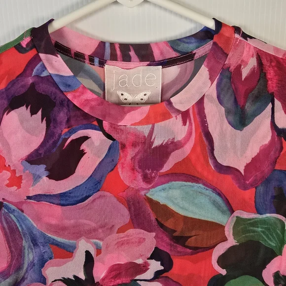 NWT Johnny Was Eleanor Crewneck Short Sleeve Floral- Print Mesh Tee Size Small - Picture 6 of 13